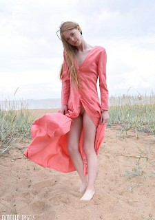 Beautiful girl Gerda gives you her tight pussy at beach