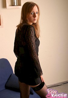 sexy babe Kristin in a short dress showing off her ass