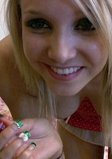 sexy 18+ blonde plays hard with dildo