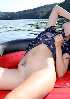 Lady Dee Stripping On Speed Boat