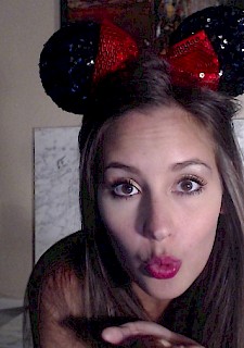 Brunette sexy babe Kylie Morgan gives a cam show in her Minnie ears