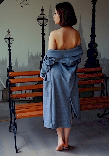 Alla Naked On A Bench