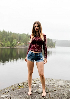 Stella Cox Looks Horny Nude Outdoors