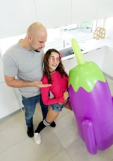 Tiny Lily Adams  Sucking A Huge Cock
