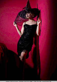 model Chanel Fenn dresses as sexy witch